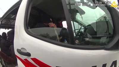 Nazi in front seat mini-freaks after his Nazi bud mace themselves during traffic stop. Satisfying nazi tears ensue. 