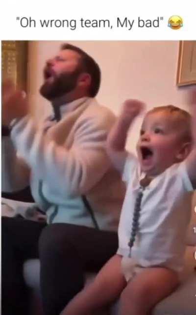 When a baby can't tell the white jerseys from the green ones