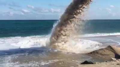 I wonder how much sand had displaced under the force.