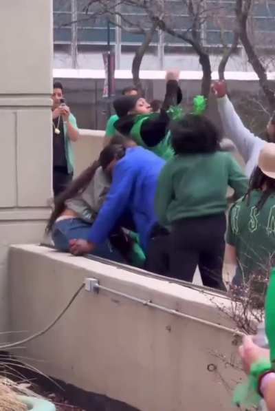 Fight today during St. Patrick’s Day parade by the Chicago River (03/15/2025)
