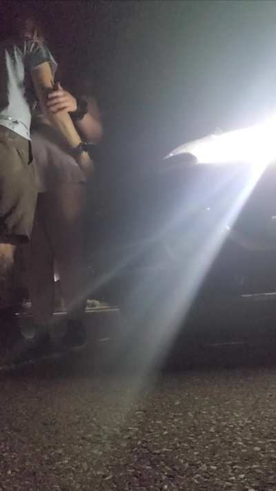 Anal is hot af with an audience, parking lot.