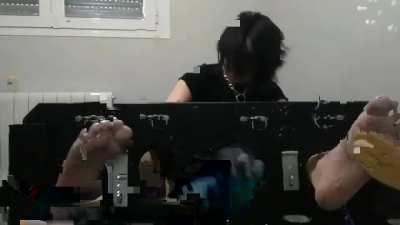 Cute Girl Feet Tickled