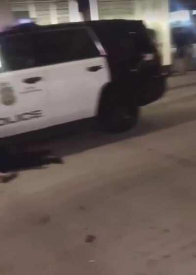 Protester follows police instructions to surrender their shield