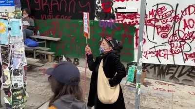 Woman keeps the Seattle protests blazing hot by handing out free cannabis