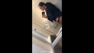 Flight attendant doing live show on a plane 2/4