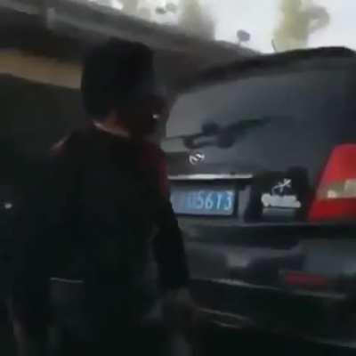 Poor guy just wanted to repair the car...