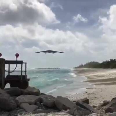 Listen to this B-2 flyover in DIego Garcia.