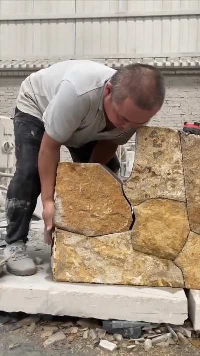 Making a precise stone wall
