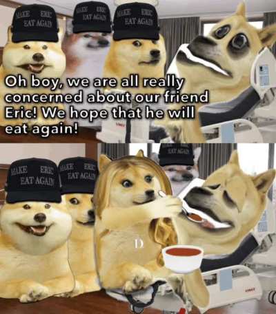 Le friend Eric who doesn't want to eat has arrived