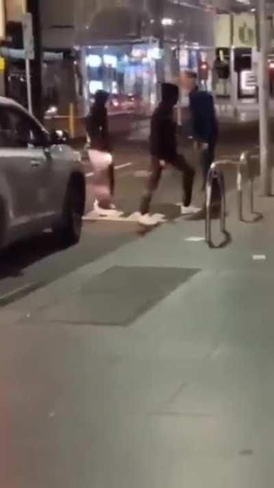 Walking in the middle of the street