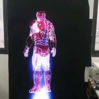 Iron Man sketched by LED fan