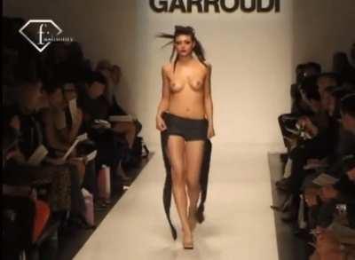 Completely topless, bouncy, and busty