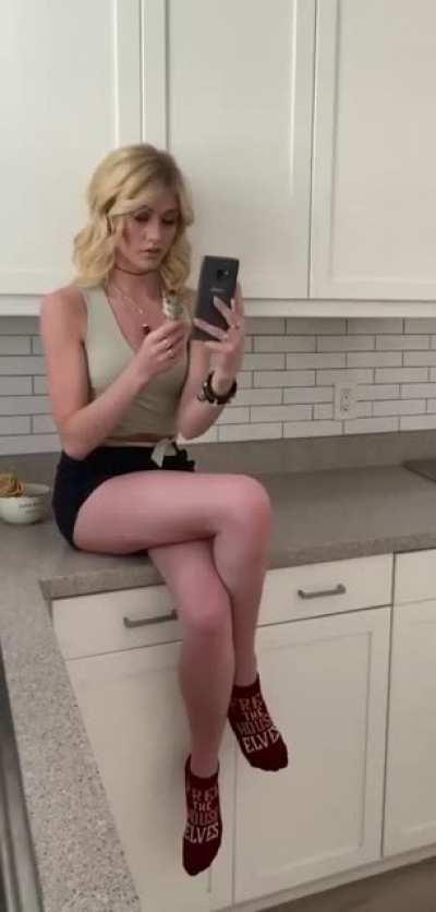 Katherine McNamara taking some selfies.