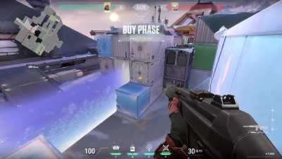 Don't know if found yet, but you can stand the high up snowman!