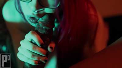 Two dick hungry bunnies worship a thick black cock