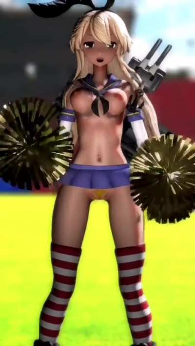 Shimakaze Gyaru Slut - Hentai Cheerleader [MMD R18]
