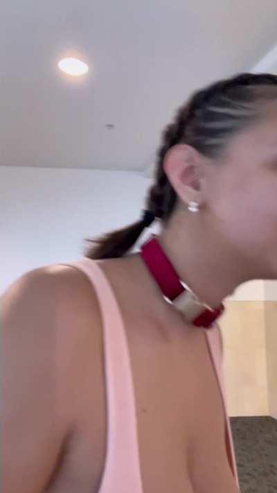 Cute girl going for a walk with her new makeup