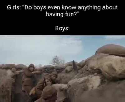 Oh yeah, it's male bonding time.