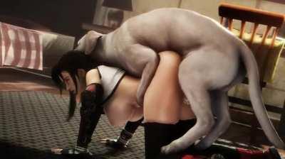 Tifa being sloppily bred by dog (noname55) [Final Fantasy VII Remake]