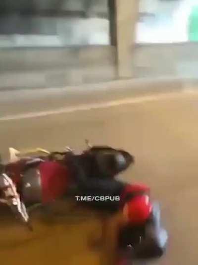 Doing tricks in the road...