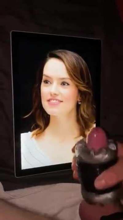 Another bud jerkin his big hard cock and giving Daisy Ridley a perfect cum tribute!! If u want 2 b fed pics and vids and can show off add hertsgirls on k1k!!! Second screen required