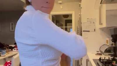 Allie feeling & showing off her curves