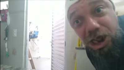 Radioactive goblin witnesses a strange happening, panics, cries and then chants to his god