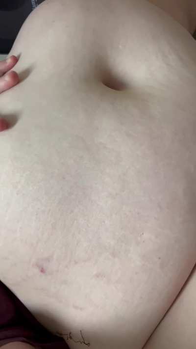 My sexy wife peeing and showing off her tummy