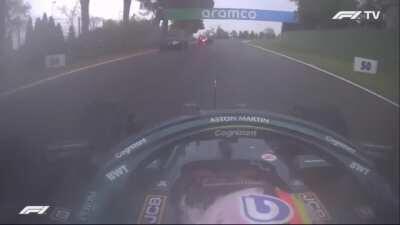 Vettel mugs Ocon off at the chicane