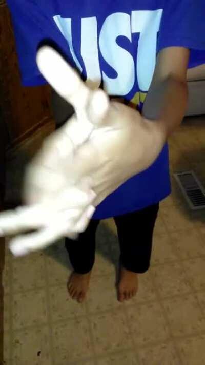 My friends autistic son showing off one of his quirky talents!