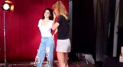 Bts of new rare beauty shoot