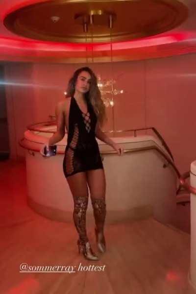 Hot in black minidress