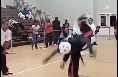 HMRB while I perform a spinning side kick on my opponent