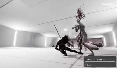 SuperTHOT - Here is a quick clip from the current preview-build of my third person slasher (I love it when I get destroyed in my own game).