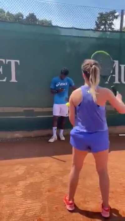 Next skill to practice for Djokovic (from Svitolina) :-D