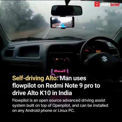 Man uses his Redmi phone to drive Alto
