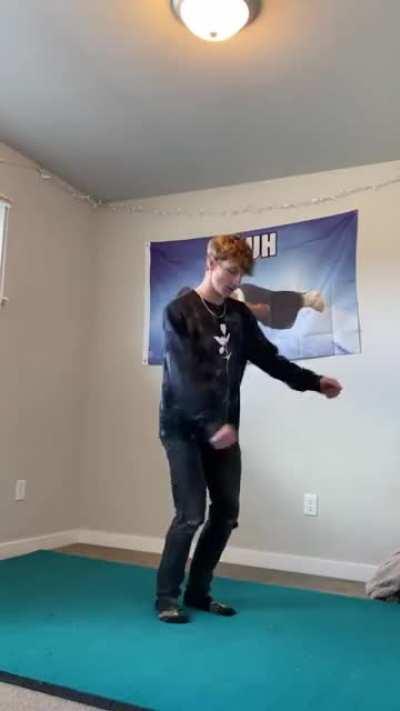 How straight he does the backflip