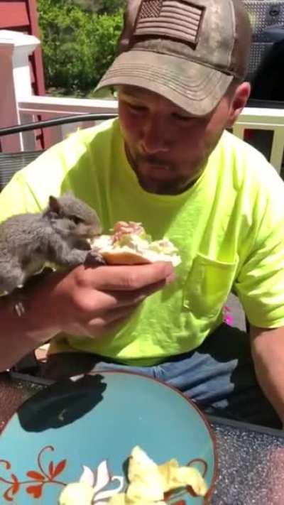 Having lunch with a friend