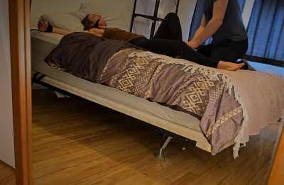 Just a tease to show you how he likes to play with me. View through the mirror. As if you were spying on us.