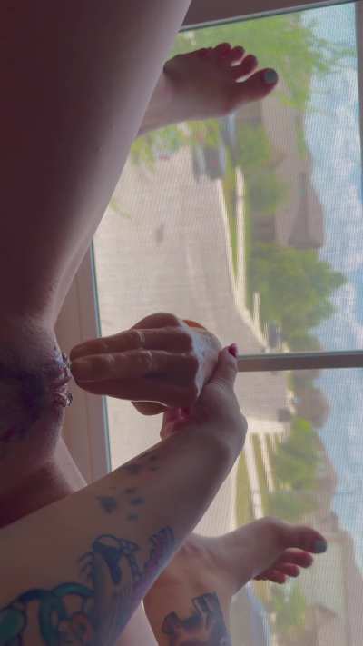 Single mom hoping to get my hit neighbors attention