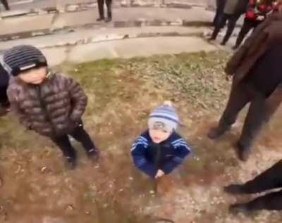 This cute little guy, a resident of Kherson, approached a Ukrainian soldier and asked: 