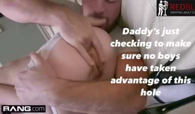 Daddy checks everyday! Then he’ll fill it up with his own cum 