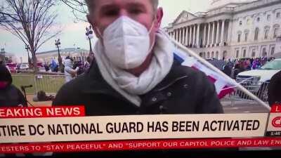 Rioter telling a CNN reporter that they aren’t rioters.