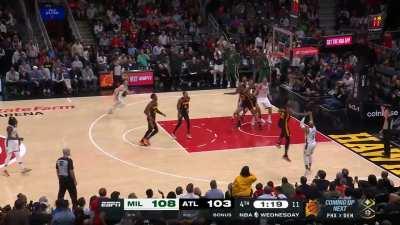 [Highlight] Giannis board to Javon Carter for 3. Bucks lead by 8 with 1:18 to go