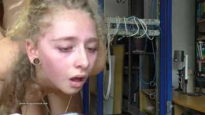 Teen bent over and fucked hard