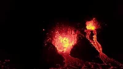 Faulty Mavic Drone flies straight into the volcano in Iceland