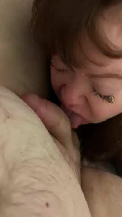 She sucked my cock so good & swallowed everything.