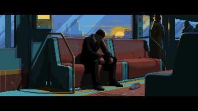 A calm moment from our game (pixel art by Weilard, music by me)