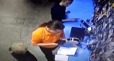 Pushing scissors into the socket, surprised he didn't get shocked.