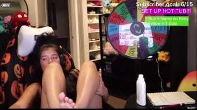 @daraanjelika (Dara Anjelika) was live for another step on camera wheel spin 4 days ago via Twitch!! Part 2